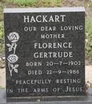 HACKART Florence Gertrude 1902-1986