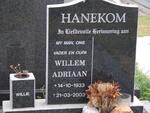 HANEKOM Willem Adriaan 1933-2003