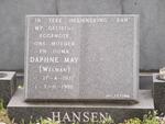 HANSEN Daphne May nee WELMAN 1932-1986