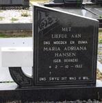 HANSEN Maria Adriana nee BEKKER 1922-