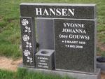 HANSEN Yvonne Johanna nee GOUWS 1939-2008
