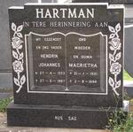 HARTMAN Hendrik Johannes 1923-1987 & Magrietha 1931-1996