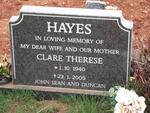 HAYES Clare Therese 1940-2009