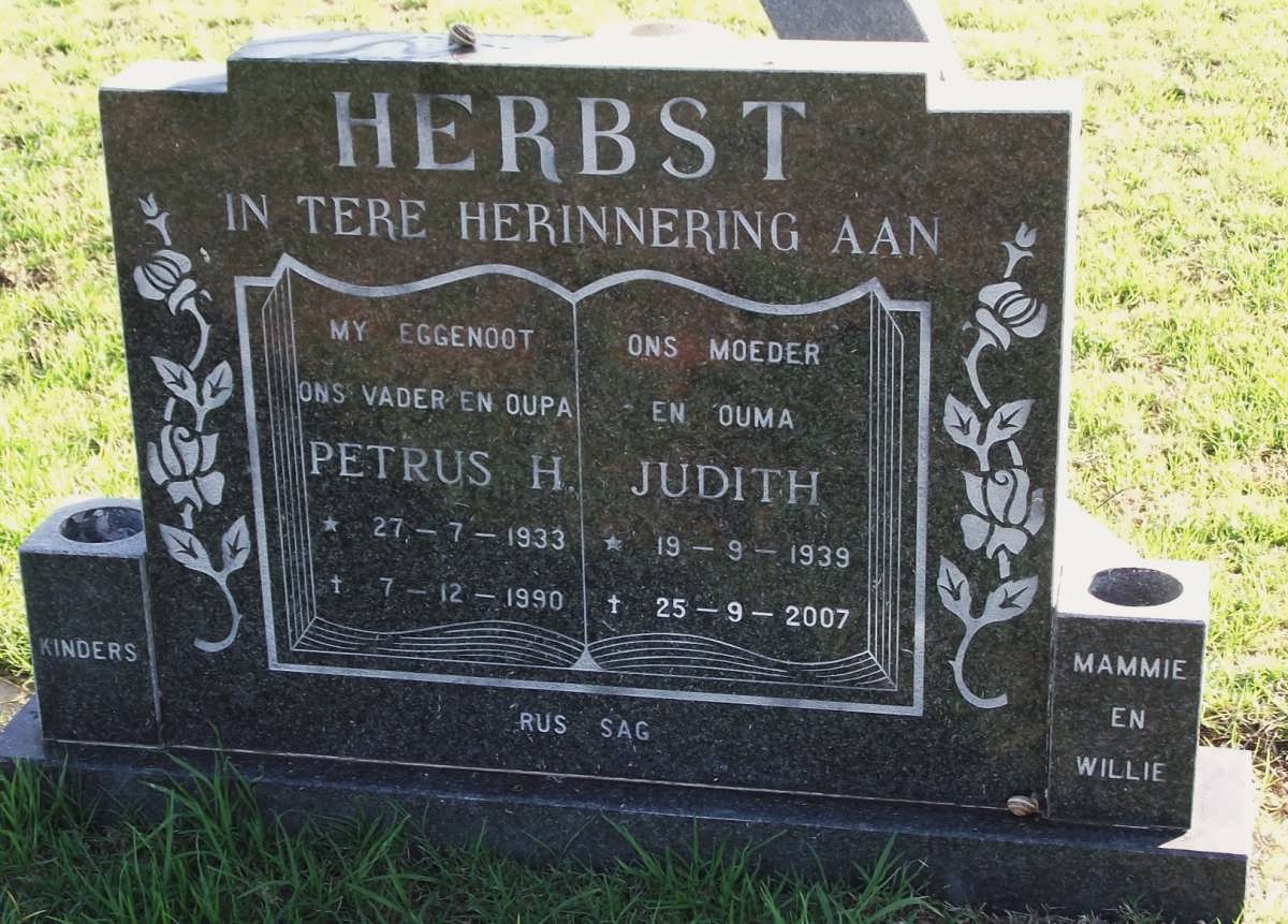 HERBST Petrus H. 1933-1990 & Judith 1939-2007