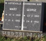 HERSELMAN Mary 1939-1992 :: HERSELMAN George 1960-1992