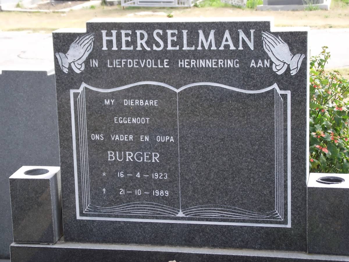HERSELMAN Theodorus Burger 1923-1989