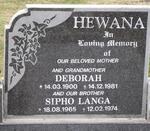 HEWANA Deborah 1900-1981 :: HEWANA Sipho Langa 1965-1974