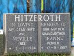 HITZEROTH Neville Jeanne nee PEROLD 1934-1997
