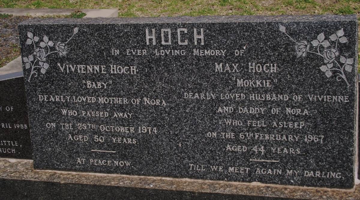 HOCH Max -1967 & Vivienne 1924-1974