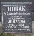 HORAK Johanna Jacoba D.1960-2005