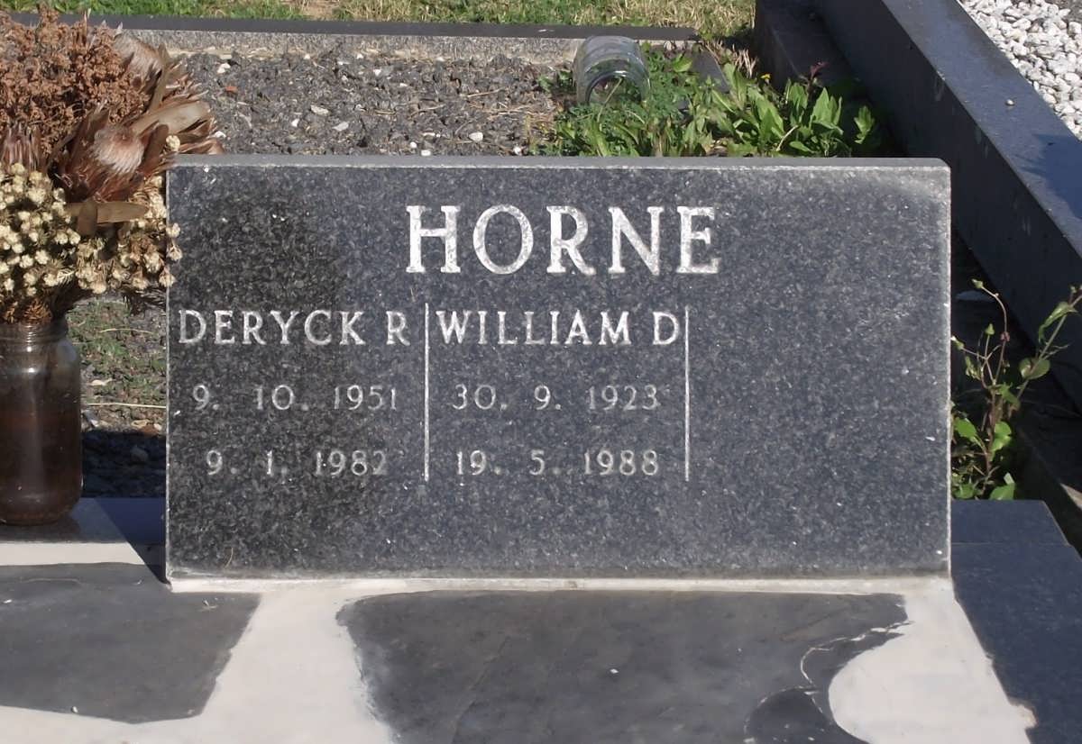 HORNE Deryck R. 1951-1982 :: HORNE William D. 1923-1988