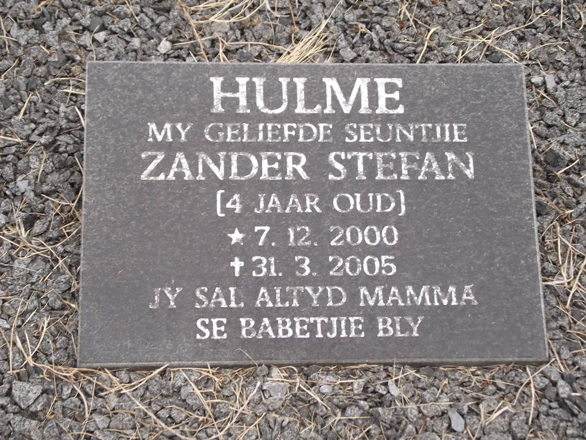 HULME Zander Stefan 2000-2005