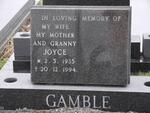 GAMBLE Joyce 1935-1994