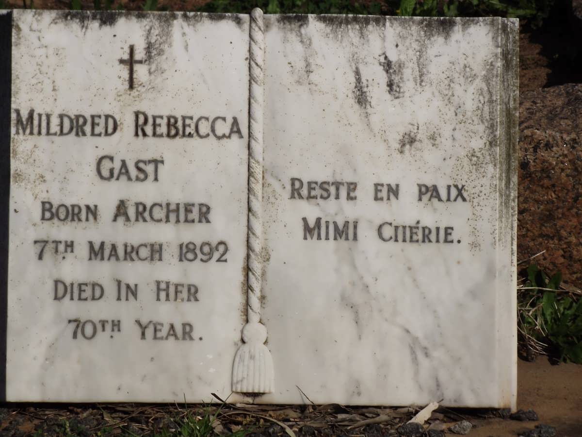GAST Mildred Rebecca nee ARCHER -1892