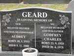 GEARD Godfrey Charles 1925-1975 & Audrey 1933-2008