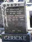 GERICKE Gideon Johannes 1929-1964