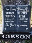 GIBSON William Frederick 1909-1997 & Beatrice Beryl 1915-1996