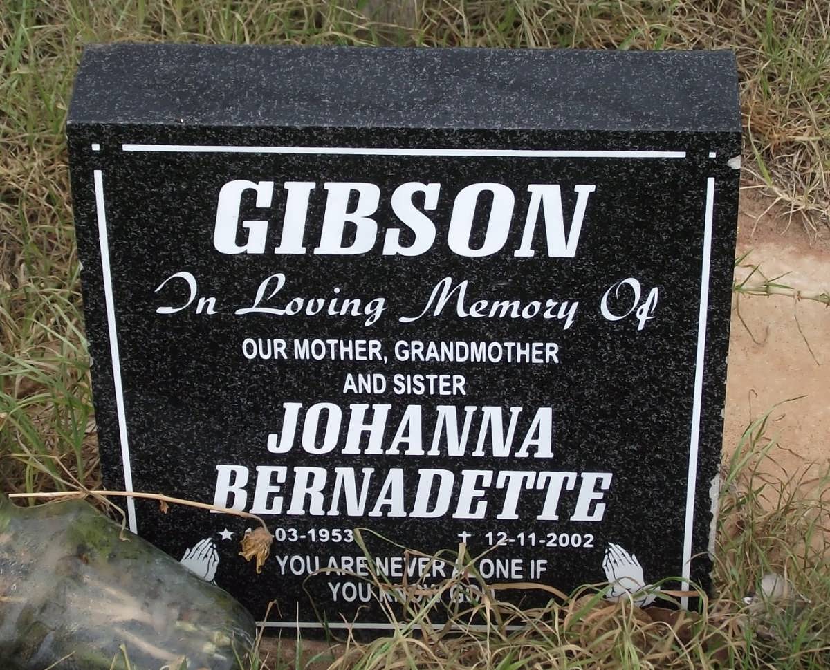 GIBSON Johanna Bernadette 1953-2002