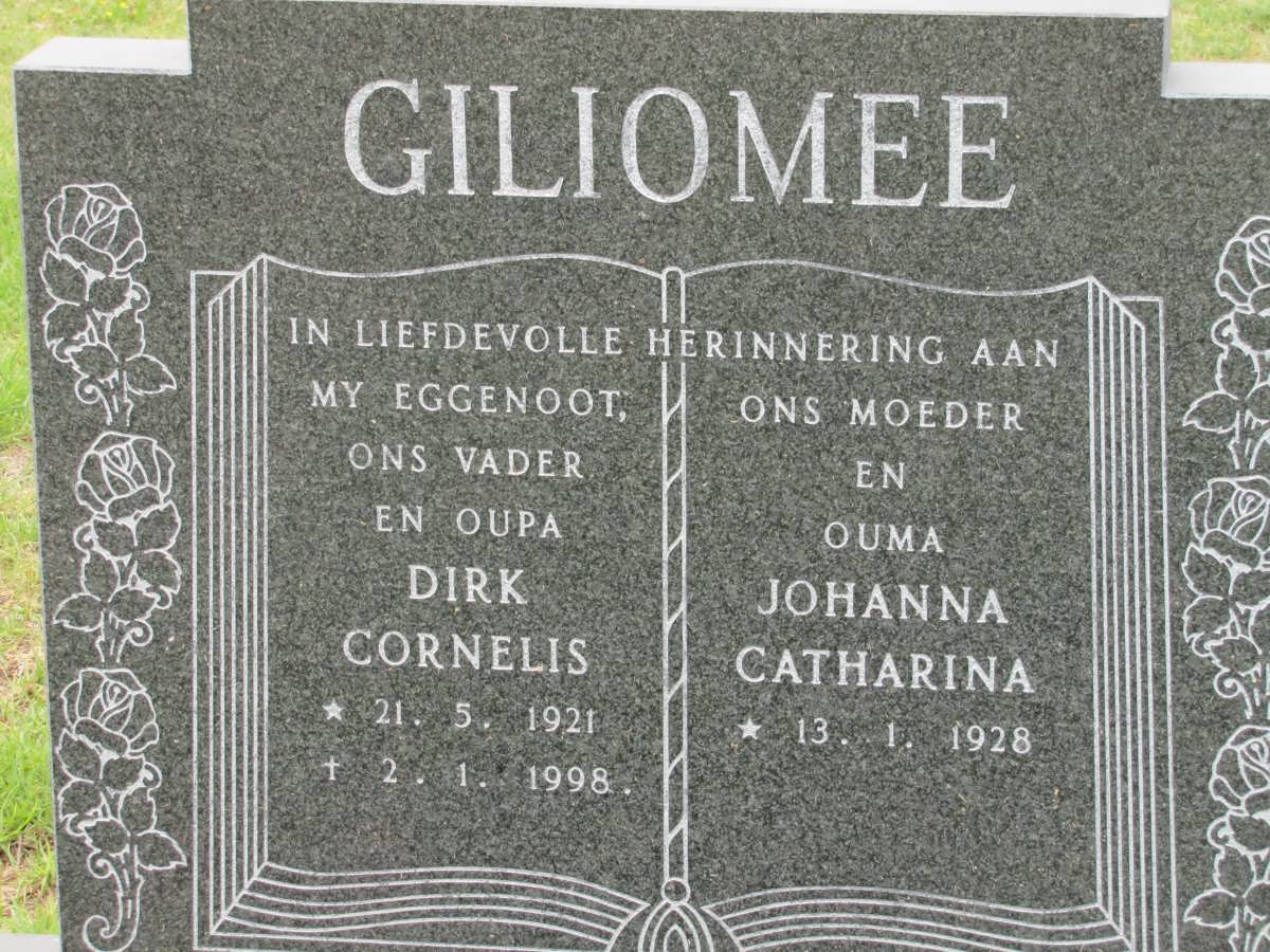 GILIOMEE Dirk Cornelis 1921-1998 & Johanna Catharina 1928-