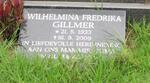 GILLMER Wilhelmina Fredrika 1933-2009