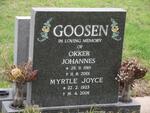 GOOSEN Okker Johannes 1919-2001 & Myrtle Joyce 1923-2006