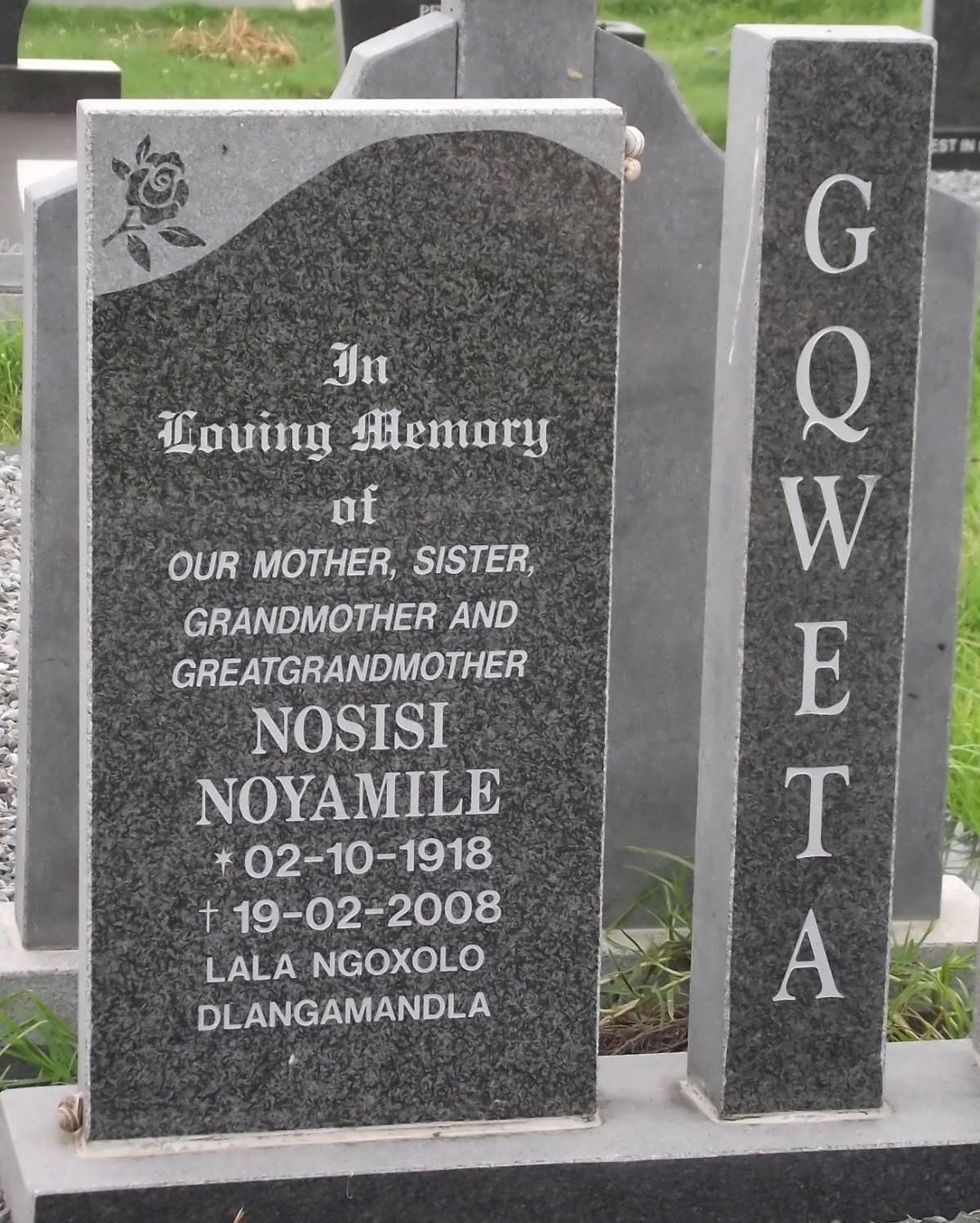 GQWETA Nosisi Nayamile 1918-2008
