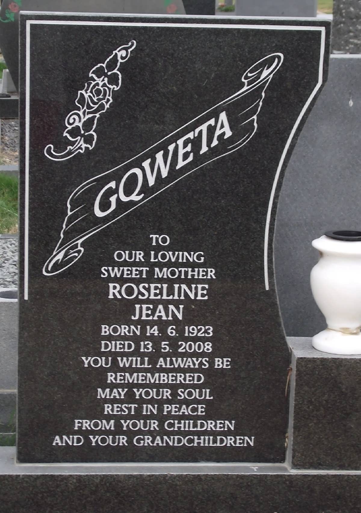 GQWETA Roseline Jean 1923-2008