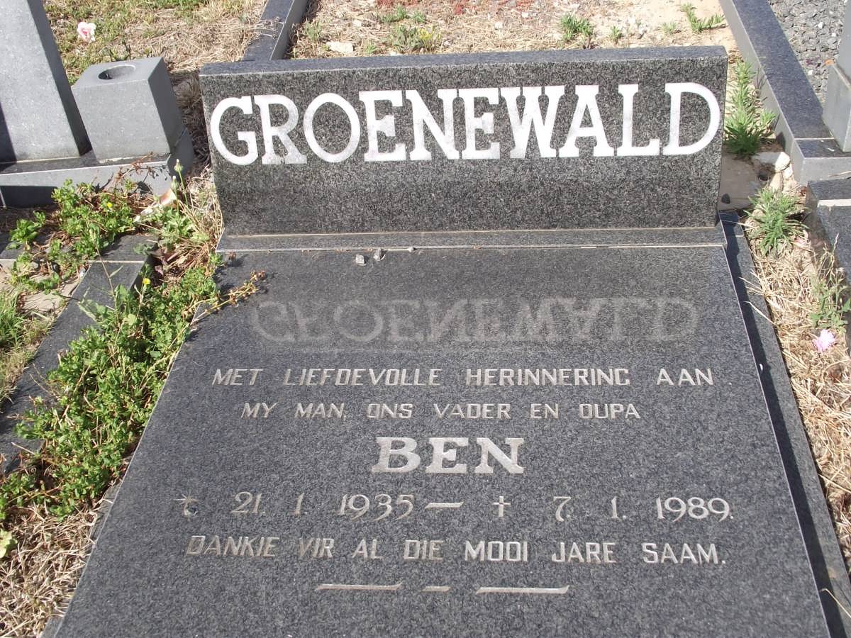 GROENEWALD Ben 1935-1989