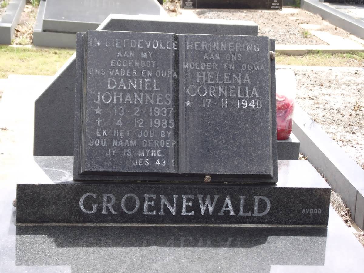 GROENEWALD Daniel Johannes 1937-1985 & Helena Cornelia 1940-