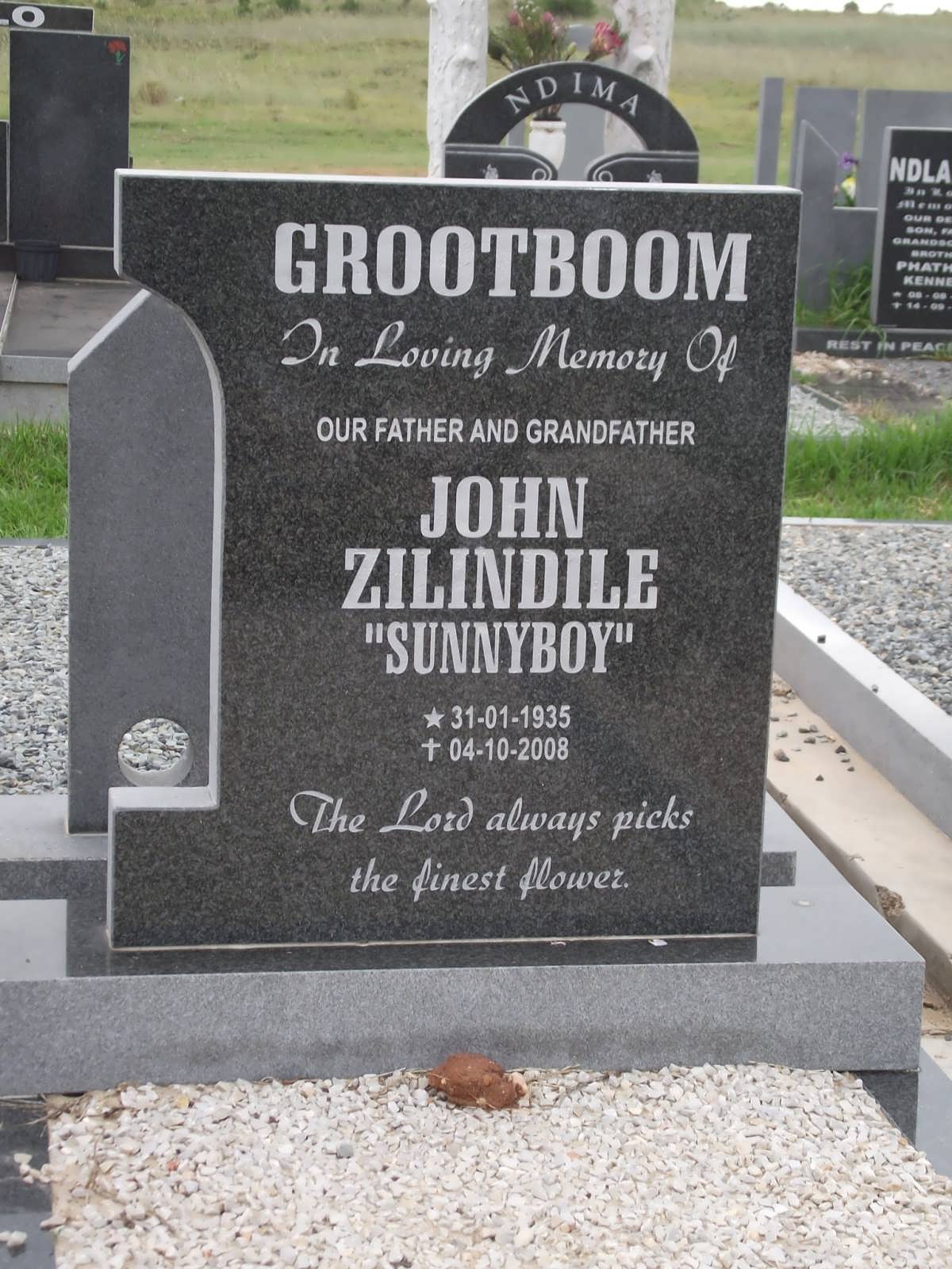 GROOTBOOM John Zilindile 1935-2008