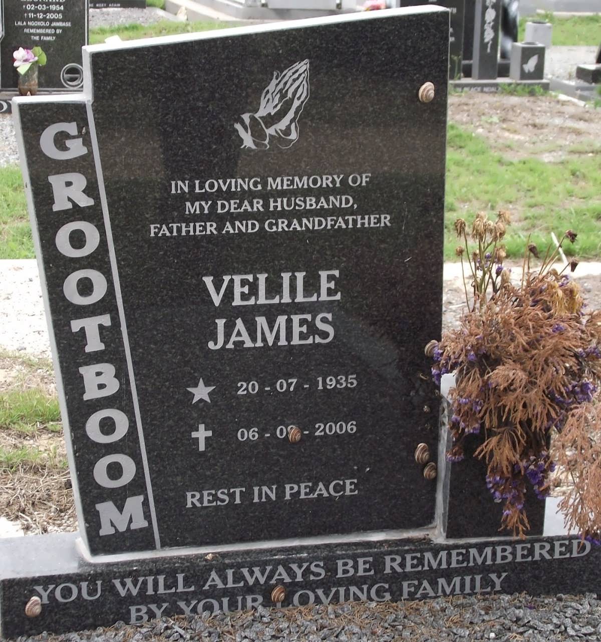 GROOTBOOM Velile James 1935-2006