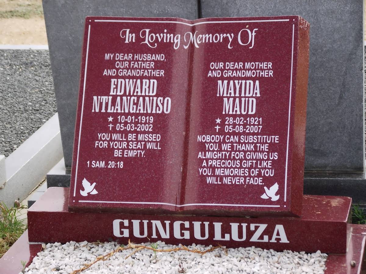 GUNGULUZA Edward Ntlanganiso 1919-2002 & Mayida Maud 1921-2007