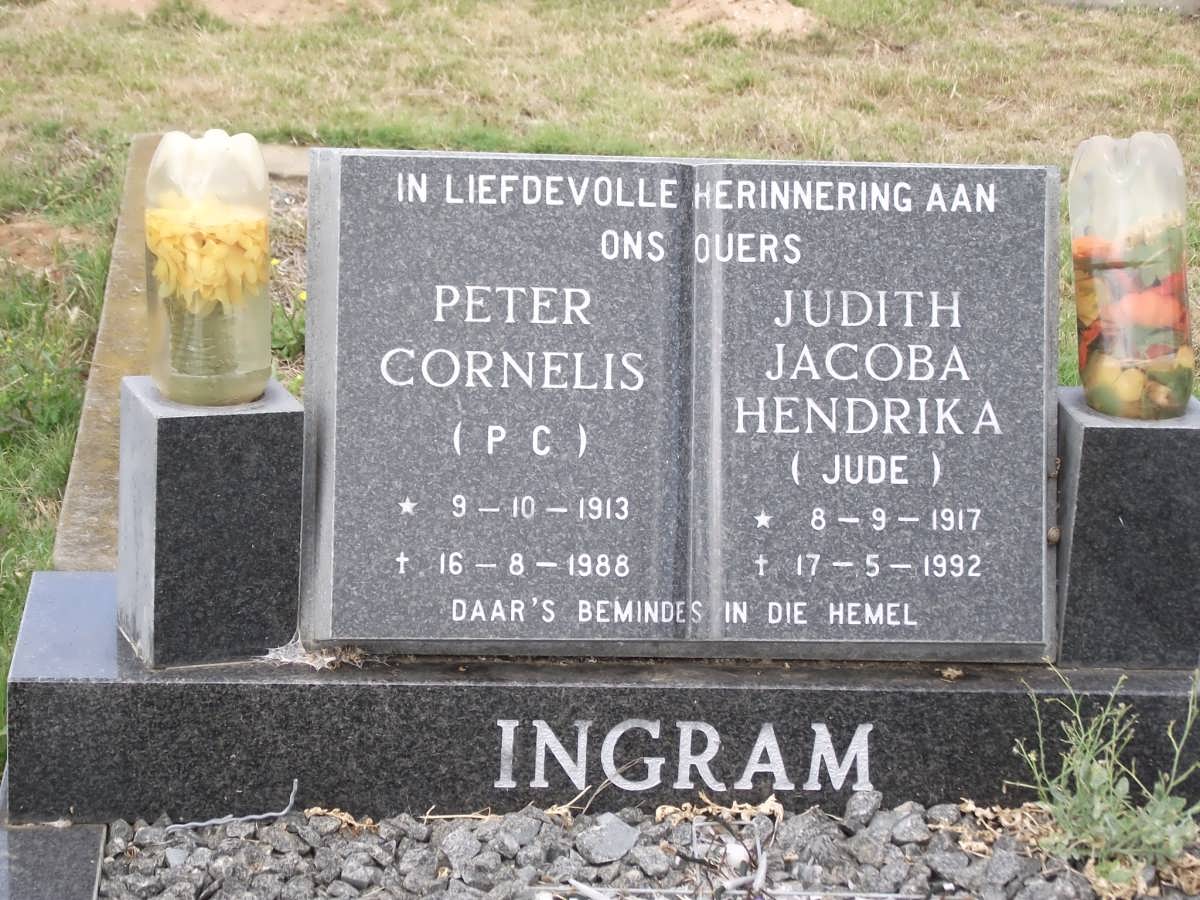 INGRAM Peter Cornelis 1913-1988 & Judith Jacoba Hendrika 1917-1992