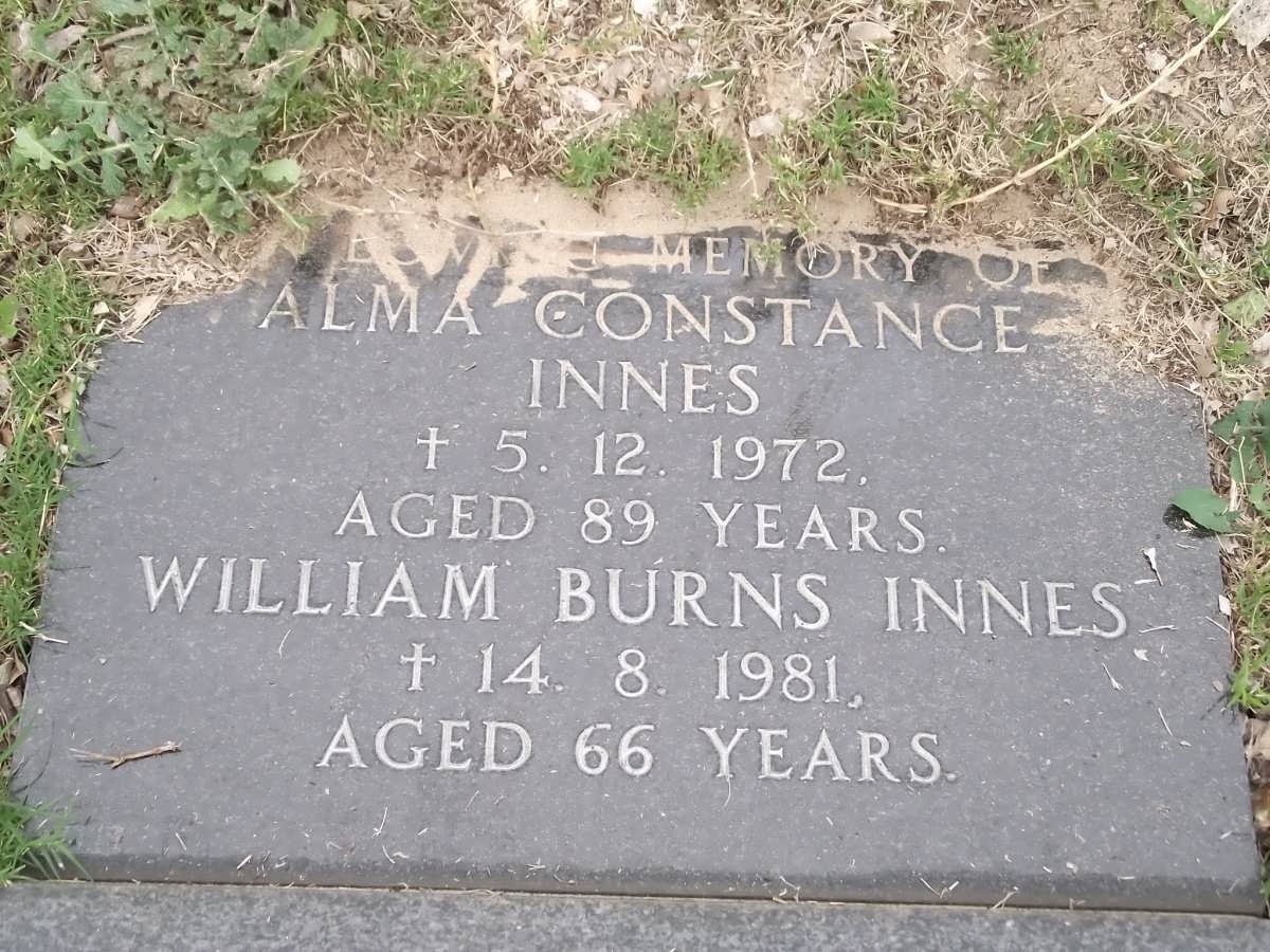 INNES Alma Constance -1972 & William Burnes -1981