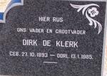 KLERK Dirk, de 1893-1985