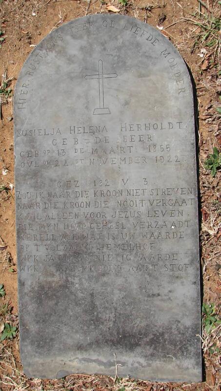 HERHOLDT Susielja Helena nee DE BEER 1855-1922