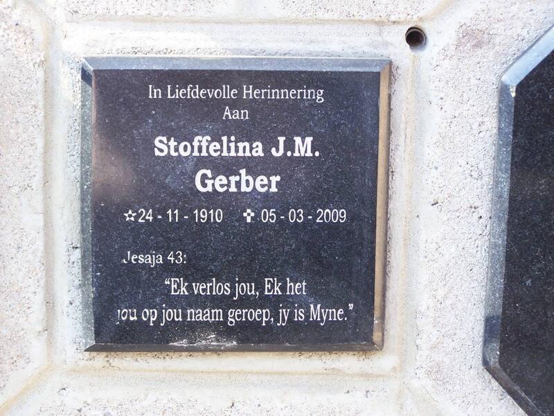 GERBER Stoffelina J.M. 1910-2009