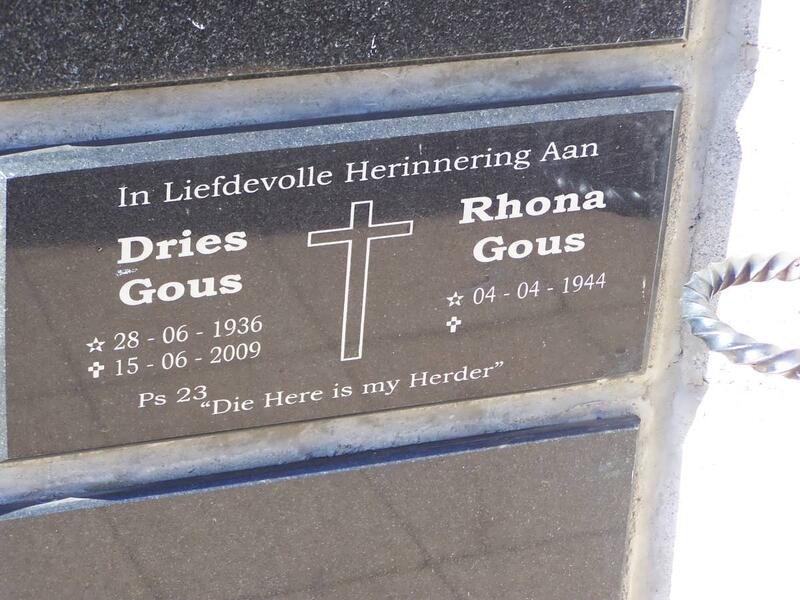 GOUS Dries 1936-2009 & Rhona 1944-