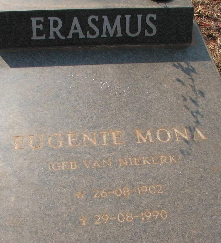 ERASMUS Eugenie Mona VAN NIEKERK 1902-1990