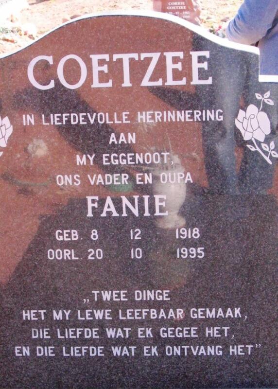 COETZEE Fanie 1918-1995