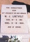 LINTVELT M.J. 1911-1952