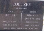 COETZEE Gert J.E. 1886-1979 & Maria J.C. DE VILLIERS 1900-1979