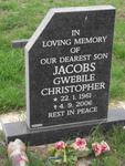 JACOBS Gwebile Christopher 1961-2006