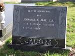 JACOBS Johannes B. 1924-1991 & Jane J.A. 1928-2010