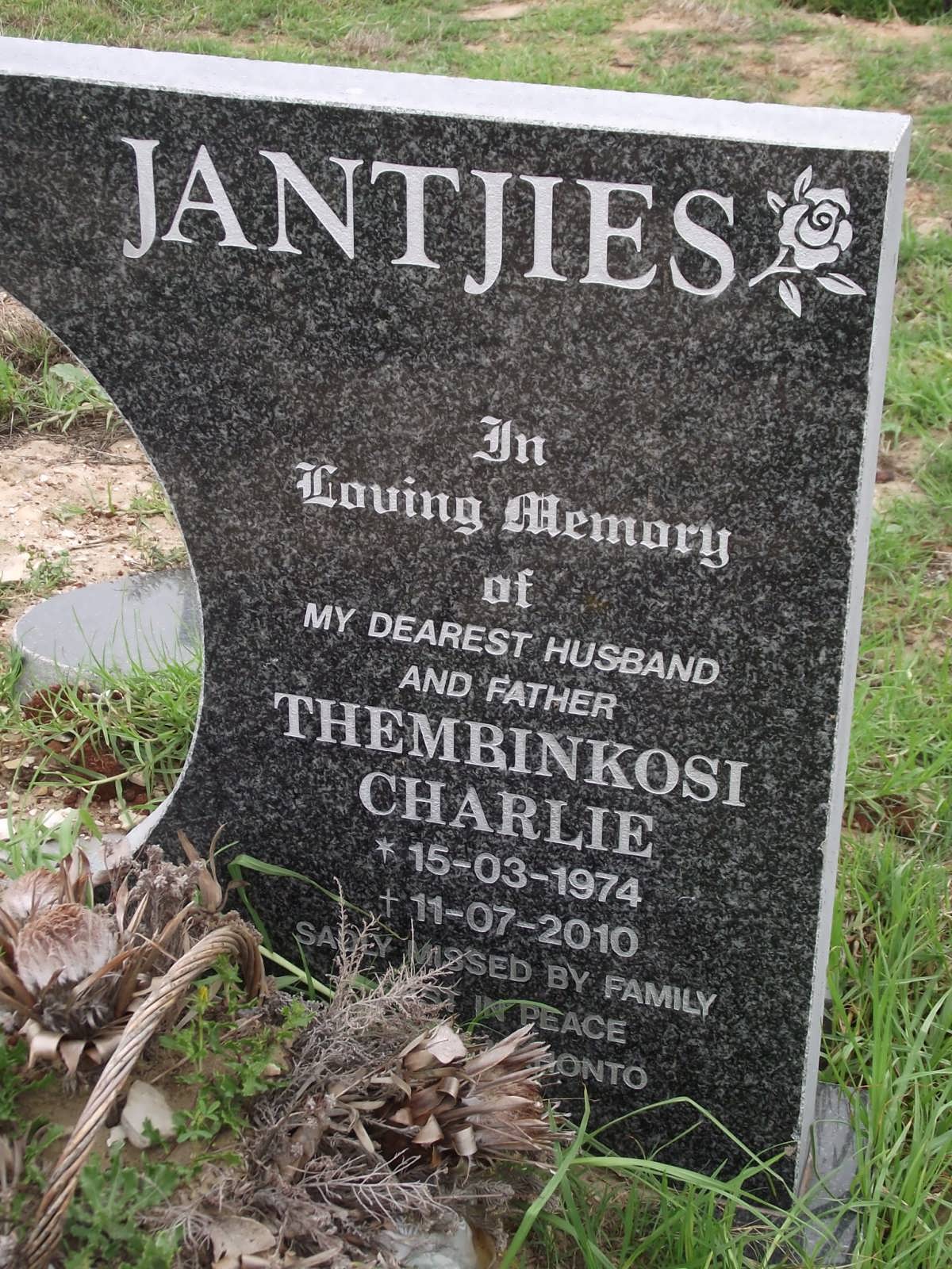 JANTJIES Thembinkosi Charlie 1974-2010