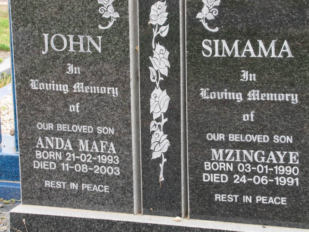 JOHN Anda Mafa 1993-2003 :: SIMAMA Mzingaye 1990-1991