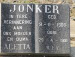 JONKER Aletta 1900-1981