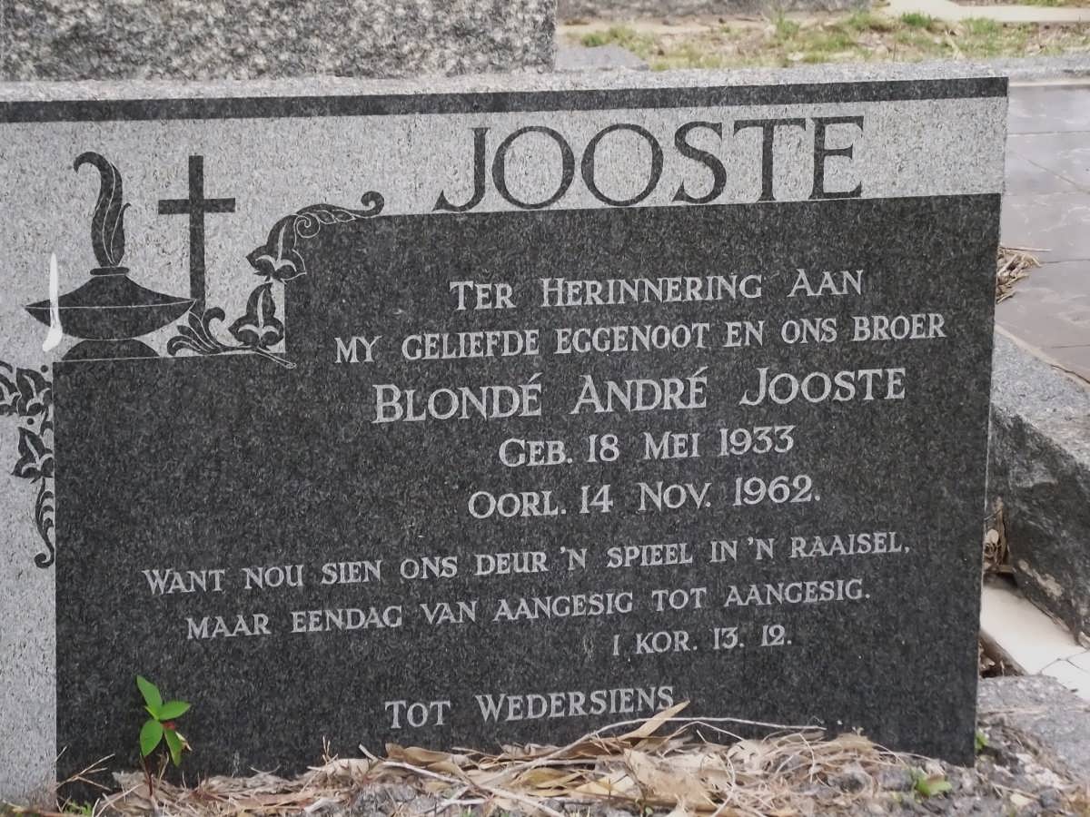 JOOSTE Blonde Andre 1933-1962