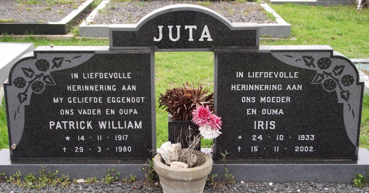 JUTA Patrick William 1917-1980 & Iris VERMAAK 1933-2002