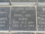 RABIE Ethel May 1889-1983